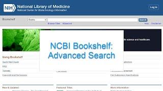 NCBI Bookshelf: Advanced Searching