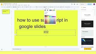 how to use superscript in google slides