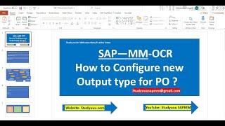 SAP MM-- Output Determination Configuration procedure full overview with Live Configuration