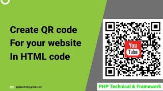 create qrcode for your website in HTML code || QR code for your website || QR code using HTML code.