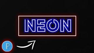 How to Create Neon Text Glowing Effect In PixelLab App Android | TECHTICS