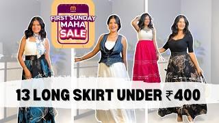 Upto 70% off HUGE MEESHO SALE HAUL | meesho skirt haul | meesho long skirt haul | pleated skirt haul