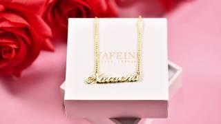 YAFEINI customized 925 sterling silver name necklace with 18K gold plated