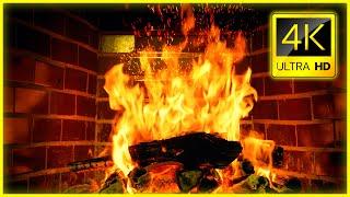 SUPER RELAXING FIREPLACE with Crackling Fire Sounds 10 hours  Fireplace 4K for Sleep, Study, Relax