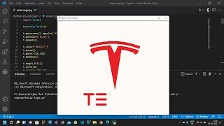 @tesla Car Logo Drawing Using Python Turtle Graphics | Python Turtle Coding Video | WhatsApp Status|