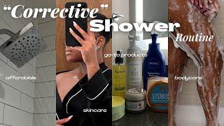 MY "CORRECTIVE" AFFORDABLE SHOWER ROUTINE 2024 | EVEN & GLOWING SKIN, BODY CARE, WAXING, & MORE!