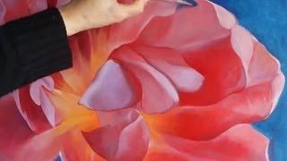 Speed Painting - Abstract Tulip - Flower Drawing  Oil Colors -  Malerei