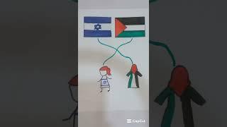 Palestine and Israel drawing | Hamna Arts #hamnaarts #drawing #shortsfeed #shorts