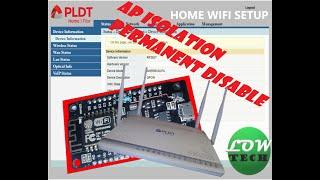 [Permanent Disable] AP ISOLATION - HOME WIFI SETUP (UNLI REBOOT)