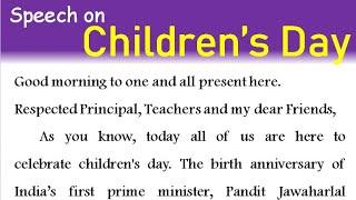 Children's day speech in English 2022 speech on children's day in English November 14 speech