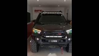 Aussie Toyota Hilux Pickup N80 TRD SR5 4WD Custom Headlights Multicolored Halos Sequential DRLS