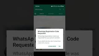 WhatsApp Registration Code Requested