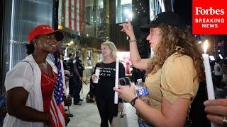 Trump Supporters Get To Know Each Other Outside Trump Tower Following Shooting At Pennsylvania Rally
