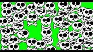 Cartoon Pirate Skull Transition - Green Screen Animation