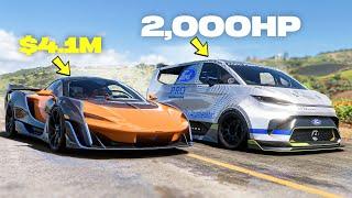 Forza Horizon 5 NEW 2000HP Ford Supervan 4 & $4,100,000 McLaren Sabre! (Acceleration Car Pack)