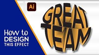 3D text Illustration tutorial with blend tool #illustratortutorial