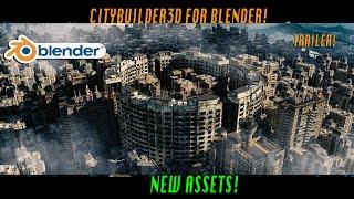 CityBuilder3D Blender add-on trailer (NEW Assets!): Construct your world in Blender 3d