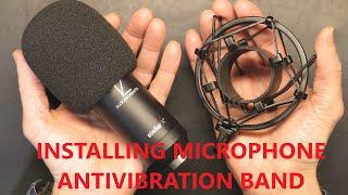 How To Install Professional Microphone Stand Clamp On Mic Holder's Vibration Absorbent Rubber Bands