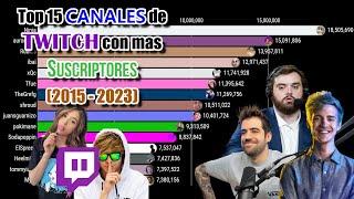 🟪Top 15 CANALES de TWITCH con mas SEGUIDORES🟪 || (Enero 2015 - Septiembre 2023)