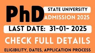 New Update II PhD Admission  Notification 2024  II @universitynewsindia