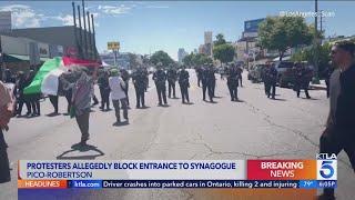 Protestors allegedly block synagogue's entrance in L.A.