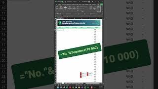 Mẹo tạo hàng ngàn số thứ tự trong vài giây trên Excel | CỰC HIỆU QUẢ #shorts