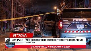 Toronto rapper arrested 100 shots fired 16 guns seized, 23 arrested in wild gunfight at studio