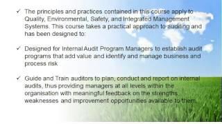 ISO 14000 Internal Environmental Auditor Management Systems Course