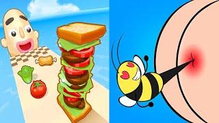 Sandwich Runner VS Help Me Tricky Story - Satisfying ASMR Gameplay ALL Levels