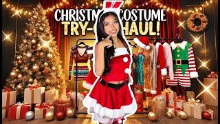 Santa’s Asian Helper Try-On Haul  Christmas Costume Fun!