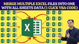 Merge/Combine Excel Files Into one File (With All Sheets Data) 1 click with this VBA Code