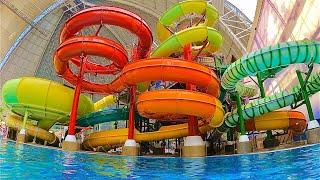 Waterslides at Tropical Islands in Krausnick, Germany