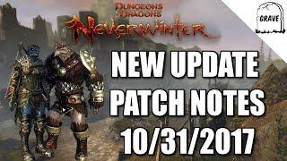 (PS4) Neverwinter: Patch Note Details October 31 2017.