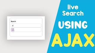JavaScript Live search of MYSQL records using AJAX and PHP | Quick programming tutorials
