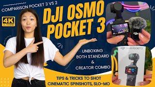 DJI Osmo Pocket 3 Unboxing, Tips & Tricks, Pocket 2 Comparison, Cinematic Shots - Best Vlog Camera