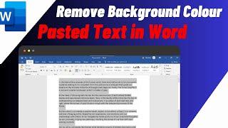 How To Remove Background Colour From Copy Pasted Text In Word