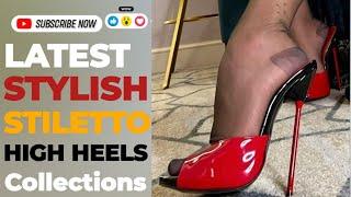 Latest & stylish Stiletto high heels sandals & pumps || pantyhose nylon socks in 2024