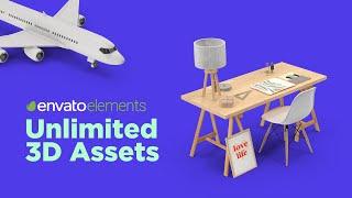 UNLIMITED 3D Assets for Your Graphic Design Projects! Envato Elements 3D Files!