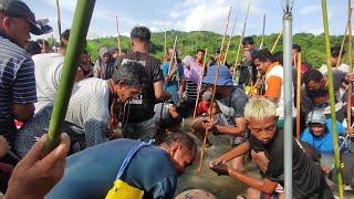 Massive Spearfishing, Thousands of People Move Simultaneously | catching and cooking