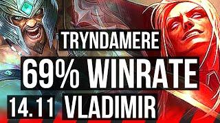 TRYNDAMERE vs VLADIMIR (TOP) | 9 solo kills, 69% winrate, 43k DMG | EUW Master | 14.11