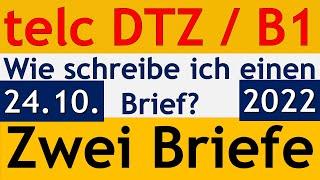 G.A.S.T DTZ / B1 | zwei Briefe schreiben | E-Mails schreiben | Live am 24.10.2022