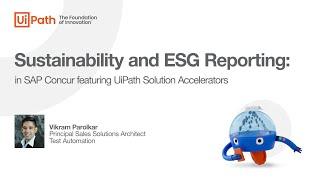 Sustainability and ESG reporting in SAP Concur featuring UiPath Solution Accelerators