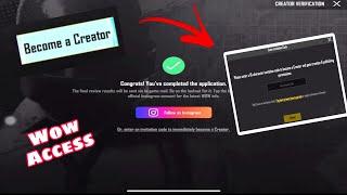 HOW TO  GET WOW MAP ACCESS IN  PUBG MOBILE  ? BECOME A CREATOR WITHOUT INVITATION CODE