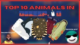 Top 10 BEST animals in Deeeep.io 2023-2024! + gameplay |  Deeeep.io - eat fish, become the shark!