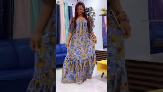 TRÈS BELLE TENUE AFRICAINE DE ROBE LONGUE MOYENNE 2024 WAX/PAGNE AFRICAN CASUAL DRESS ANKARA GOWN 24