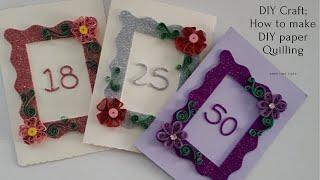 DIY Quilling Greeting card, Paper art, Paper Quilling Flower Art, Step by step quilling, How to make