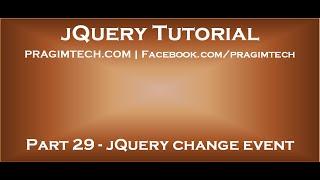 jQuery change event