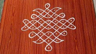 easy 7dots daily sikku kolams/#melikala muggulu/#kambhi,neli kolams/chukkala muggulu/#Nice Rangoli