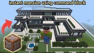 HOW TO BUILD A HOUSE IN MINECRAFT BY USING A COMMAND BLOCK ( INSTANT MANSION ) 