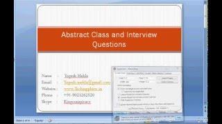 Abstract Class and interview questions c#.NET